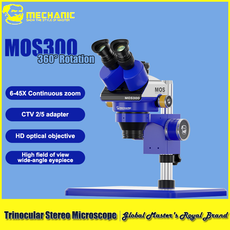 Tools For Electronic Workshop - 【MECÂNICO】MOS300-B11 Microscópio Estéreo Trinocular Corpo de
